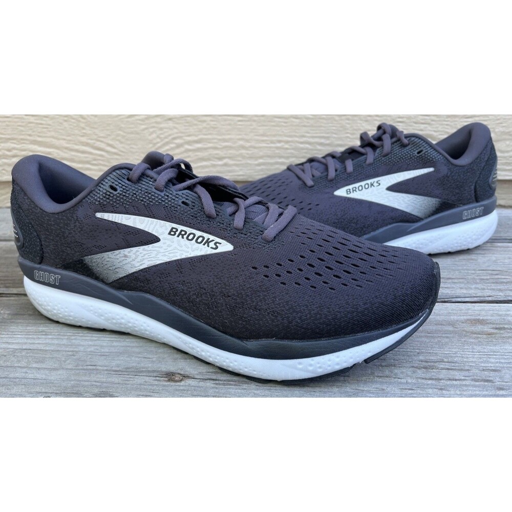 Nice! Brooks Ghost 16 Men's 12.5 2E Wide Running Shoes Black *MISSING INSOLES*